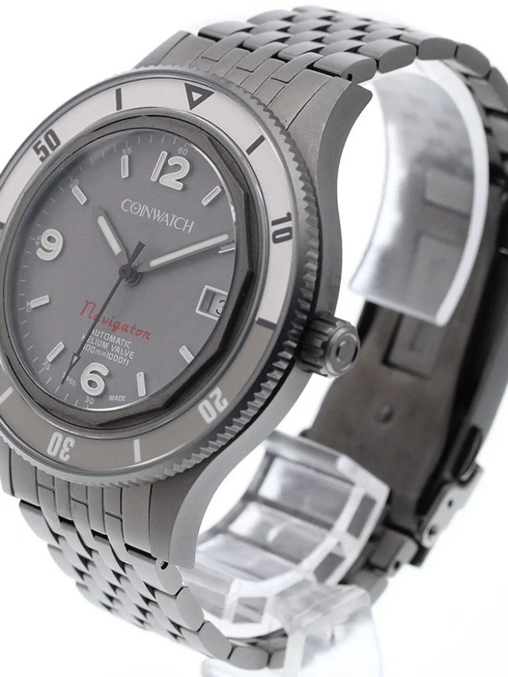 COINWATCH Medallion Navigator C208GG1 Date gray Dial Automatic Men's_967874